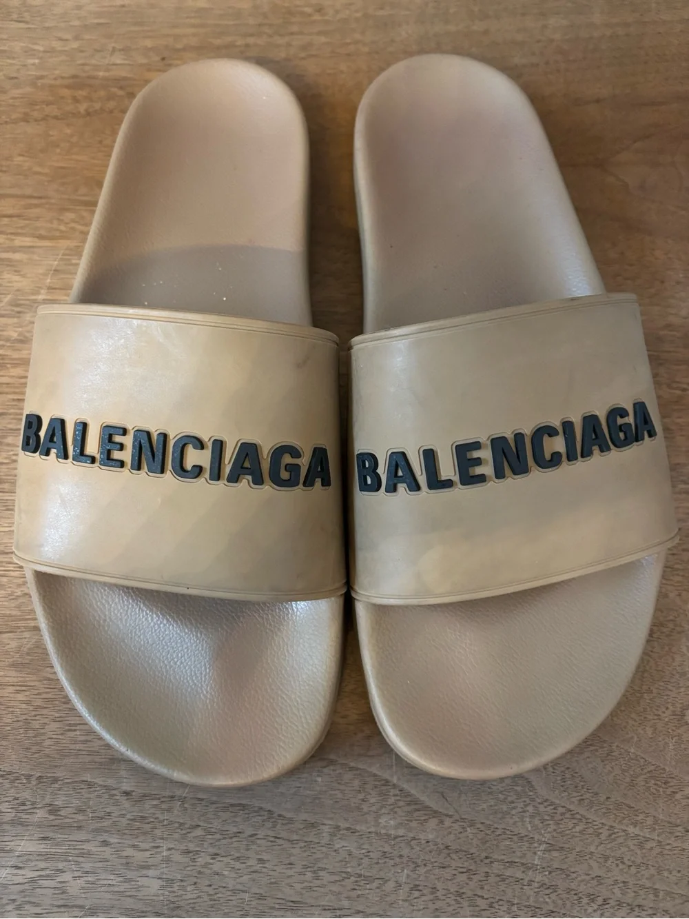 Balenciaga Taupe Pool Slide Sandals Men 10